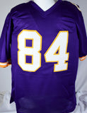 Randy Moss Autographed Purple Pro Style STAT Jersey-Beckett W Hologram *Black