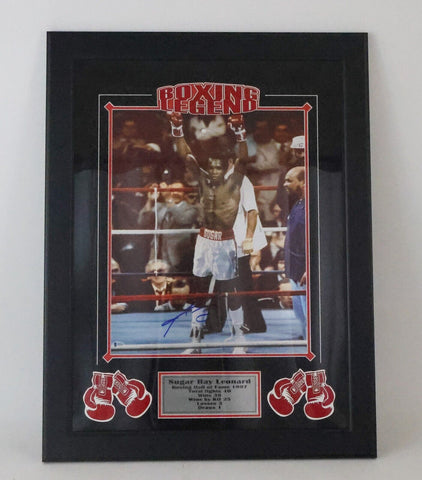 Sugar Ray Leonard Autographed 16X20 Photo Framed