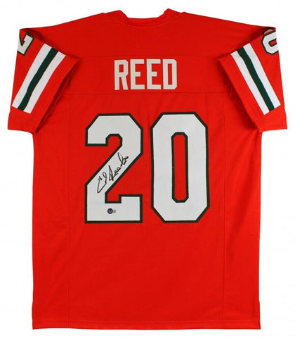 Ed Reed Signed Miami Hurricane Jersey (Beckett) Baltimore Ravens 9xPro Bowl D.B.