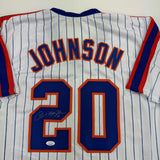 Autographed/Signed Howard Johnson "HOJO" New York Pinstripe Jersey JSA COA