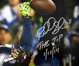 RICHARD SHERMAN AUTOGRAPHED 16X20 PHOTO SEAHAWKS "THE TIP 1/19/14" RS HOLO 72451