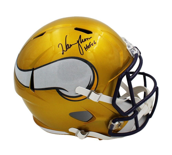 Warren Moon Signed Minnesota Vikings Speed Full Size Flash NFL Helmet w- "HOF 06