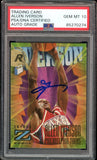 1996 Skybox Z Force #151 Allen Iverson RC On Card PSA/DNA Auto GEM MINT 10