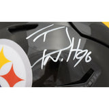 TJ Watt Autographed Pittsburgh Steelers SpeedFlex Helmet Beckett Witness 48608