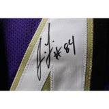 Jermaine Lewis Autographed/Signed Pro Style Purple XL Jersey Beckett 49001