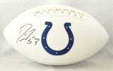 Darius Leonard Autographed Indianapolis Colts Logo Football - JSA W Auth *Black