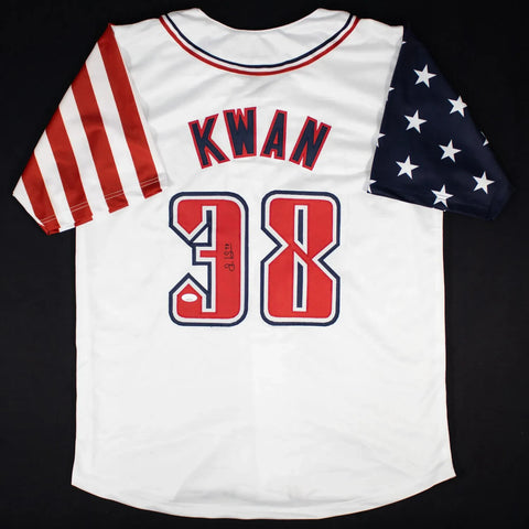 Steven Kwan Signed Cleveland Guardians USA Jersey (JSA COA) 2022 Gold Glove OF