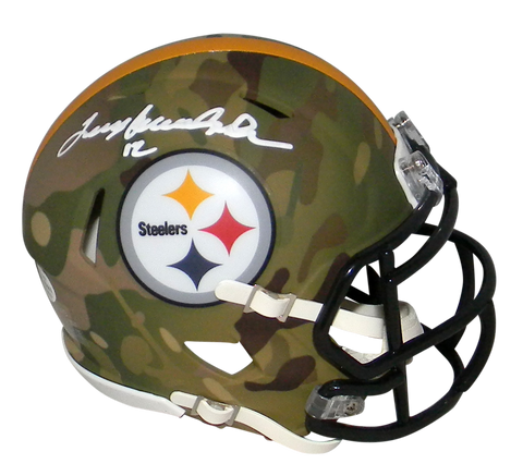 TERRY BRADSHAW SIGNED PITTSBURGH STEELERS CAMO SPEED MINI HELMET BECKETT