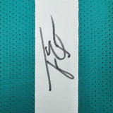 Framed Autographed/Signed Travis Etienne Jr. 35x39 Teal Jersey Beckett BAS COA