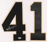 Alvin Kamara Signed New Orleans Saints 35 x43 Custom Framed Jersey (Beckett COA)