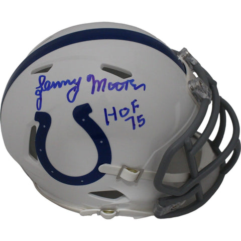 Lenny Moore Autographed Indianapolis Colts Mini Helmet HOF Beckett 44761