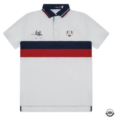 Collin Morikawa Autographed USA 2023 Ryder Cup Polo Shirt UDA LE 23