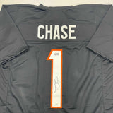 Autographed/Signed Ja'Marr Chase Cincinnati Black Football Jersey Beckett COA