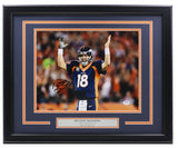 Peyton Manning Signed Framed 11x14 Denver Broncos Photo PSA Hologram