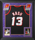 Suns Steve Nash Signed Black M&N 1996-97 HWC Swingman Framed Jersey BAS Witness