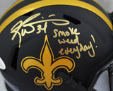 Ricky Williams Autographed Saints Eclipse Mini Helmet w/SWED - Beckett W Auth
