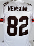 Ozzie Newsome Autographed White Pro Style Jersey w/ HOF-Beckett W Hologram