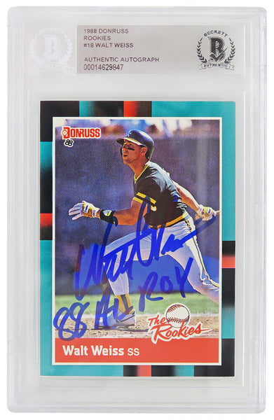 Walt Weiss autographed autographed 1988 Donruss RC Card w/88 AL ROY- (Beckett)