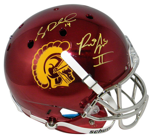 SAM DARNOLD & RONALD JONES II AUTOGRAPHED USC TROJANS FULL SIZE CHROME HELMET