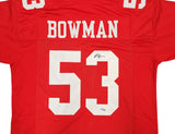 SAN FRANCISCO 49ERS NAVORRO BOWMAN AUTOGRAPHED RED JERSEY BECKETT BAS QR 234529