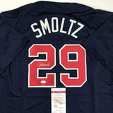 Autographed/Signed John Smoltz Atlanta Blue Baseball Jersey JSA COA AUto