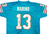 MIAMI DOLPHINS DAN MARINO AUTOGRAPHED TEAL JERSEY BECKETT BAS QR STOCK #227329