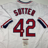 Autographed/Signed Bruce Sutter St. Louis White Baseball Jersey JSA COA