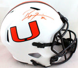 Ray Lewis Autographed Miami Hurricanes Lunar Speed Helmet- Beckett W *Orange