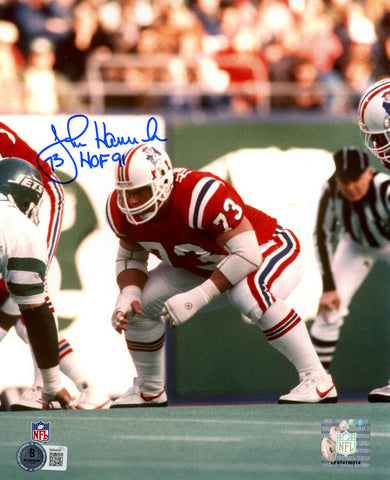 John Hannah Signed New England Patriots 8x10 Photo HOF Beckett 45701