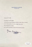 Bill Clinton Signed on Bottom Mock White House Logo Statement Lewinsky JSA