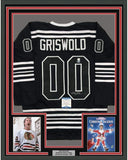 Framed Autographed/Signed Chevy Chase 35x39 Clark Griswold Jersey Beckett COA