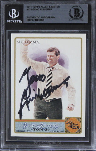 Uconn Geno Auriemma Authentic Signed 2011 Topps Allen & Ginter Card BAS Slabbed