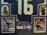 FRAMED SEATTLE SEAHAWKS TYLER LOCKETT AUTOGRAPHED SIGNED JERSEY JSA COA