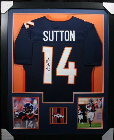 COURTLAND SUTTON (Broncos blue TOWER) Signed Autographed Framed Jersey JSA