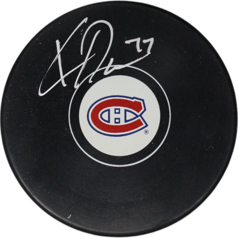 Kirby Dach Autographed/Signed Montreal Canadiens Hockey Puck FAN 46843