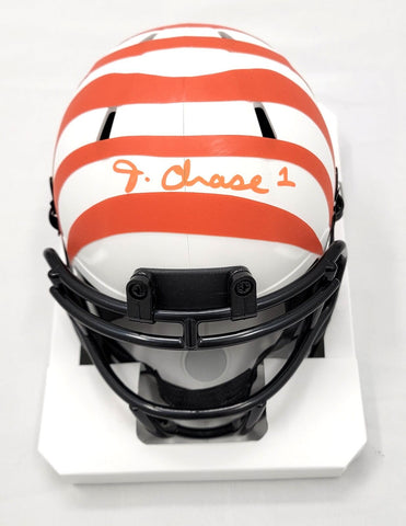 Ja'Marr Chase Signed Cincinnati Bengals Lunar Eclipse Mini Helmet Beckett