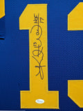 FRAMED IN SUEDE ST. LOUIS RAMS KURT WARNER AUTOGRAPHED SIGNED JERSEY JSA COA