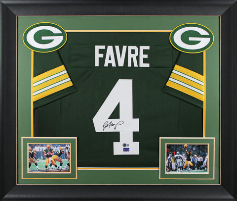 Brett Favre Authentic Signed Green Pro Style Framed Jersey BAS Witnessed