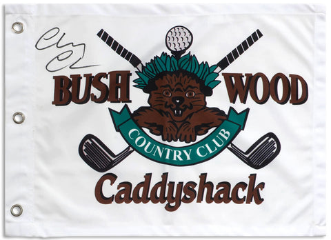 Chevy Chase Signed Caddyshack Bushwood 18x13 Golf Flag - (SCHWARTZ COA)