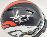 STEVE ATWATER AUTOGRAPHED DENVER BRONCOS SPEED MINI HELMET BECKETT BAS 177486