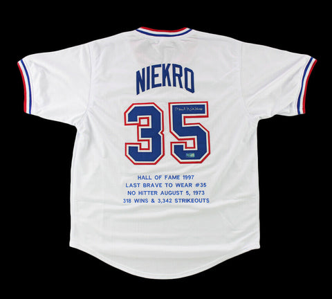 Phil Niekro Signed Atlanta Custom Stat White Jersey