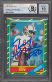 49ers Jerry Rice Signed 1986 Topps #161 Rookie Card Auto Grade 10! BAS Slabbed 1