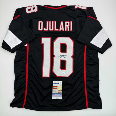 Autographed/Signed B.J. BJ Ojulari Arizona Black Football Jersey JSA COA