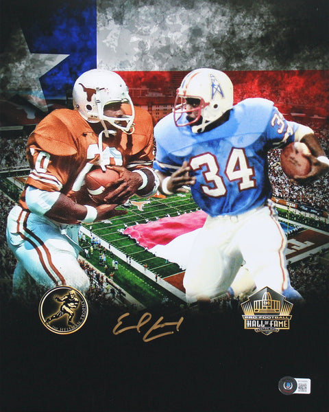 Earl Campbell Authentic Signed 11x14 Custom Art Photo Autographed BAS Witness