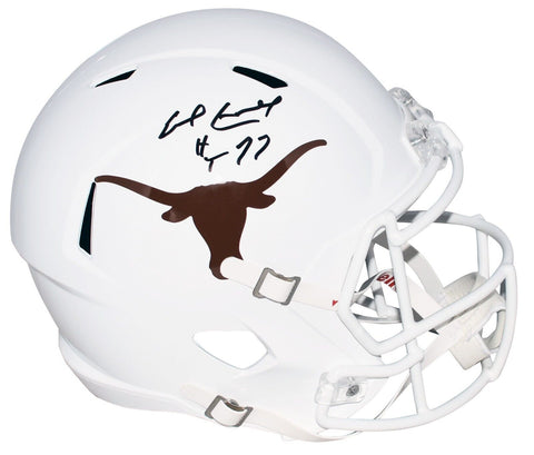 EARL CAMPBELL SIGNED TEXAS LONGHORNS FULL SIZE SPEED HELMET BECKETT W/ HT 77