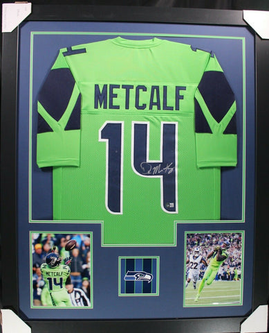 D.K. DK METCALF (Seahawks green TOWER) Signed Autographed Framed Jersey JSA