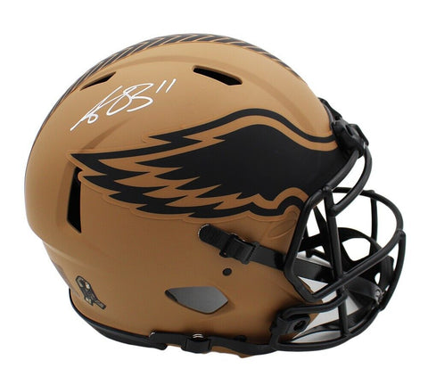 AJ Brown Signed Philadelphia Eagles Speed Authentic Salute To Service 2 Helmet