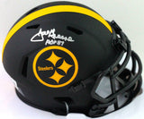 Joe Greene Autographed Steelers Eclipse Speed Mini Helmet w/ HOF -Beckett W *Sil