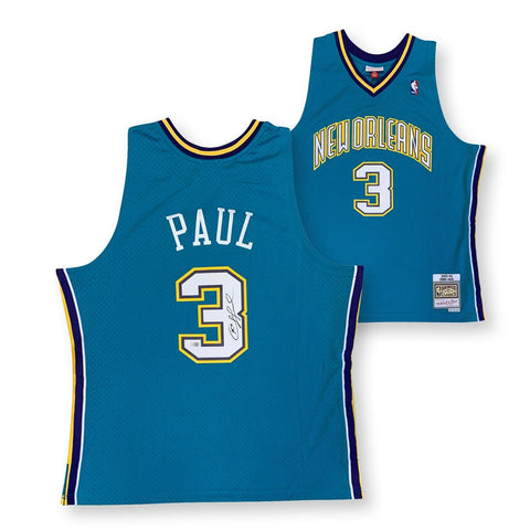 Chris Paul Autographed Hornets Mitchell & Ness Swingman Jersey Fanatics COA Blue