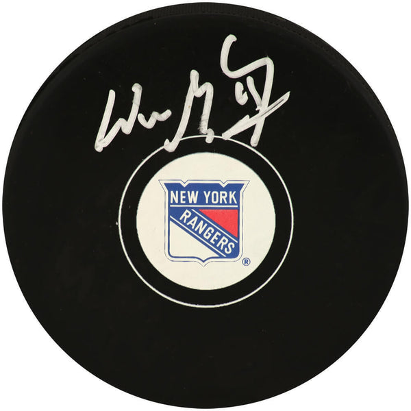 Wayne Gretzky Signed New York Rangers Team Logo Hockey Puck - (JSA COA)